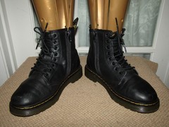 Dr. Martens 1460 J Black Leather Boot Side Zip Youth US 3 UK 2 EU 34