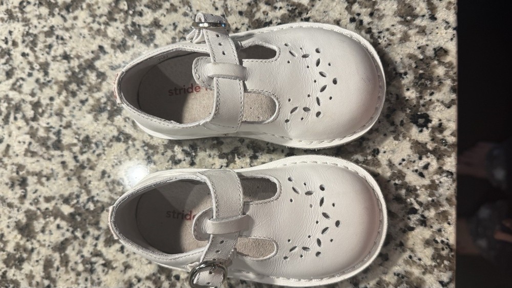 Stride Rite Beatrix Buckle Leather Mary Jane Shoes White Kids 7W