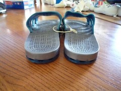 Youth Size 7 Turquoise Open Toe Molded Slide On Sandal Senski & C Assisi Italy