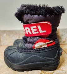 Sorel | Snow Commander Kids Snow Boots Red & Black Size 8 | CUTE! 💫💖