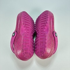 Crocs Classic Lined Glitter Clog Fuchsia Cozy Slip On Comfort Shoes Youth Size 1