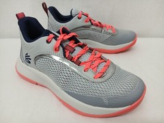 Under Armour Kids GS 3Z6 Steph Curry Basketball Shoes 3025091-101 Gray Sz 7