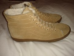 Vans Suede Off The Wall Size 5.5 skate shoes high top beige