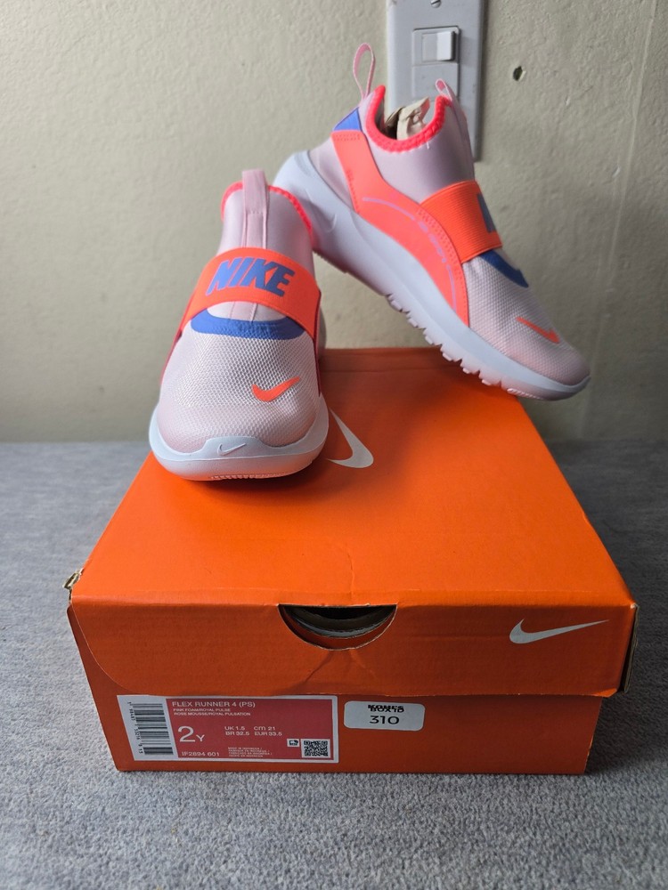 Nike Flex Runner 4 PS Pink Foam Royal Pulse Kids 2Y Running IF2894-601