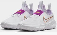 Size 10 (Toddler) – Nike flex runner shoe, White/Metallic Copper Shoes