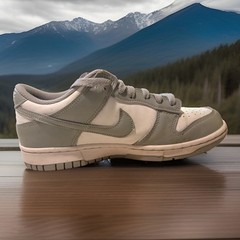 Nike Dunk Low White Gray Leather Sneakers Lace Up youth Shoes 6.5Y FB9109-123