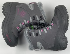 Columbia Youth Bugaboot Plus III Omni-Heat 200g Grey Pink BY1321-051 Size 1 NWOB