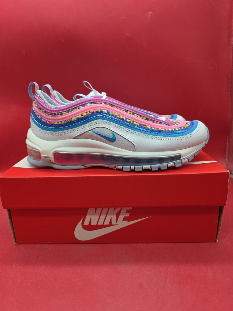 Big Kid’s Nike Air Max 97 SE White/Blue Lightning (DV7550 100) Youth Size 4.5