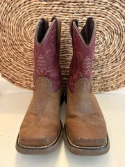 Durango DBT0222TS Kids Western Boots Briar Brown Brick Red Leather US 12M