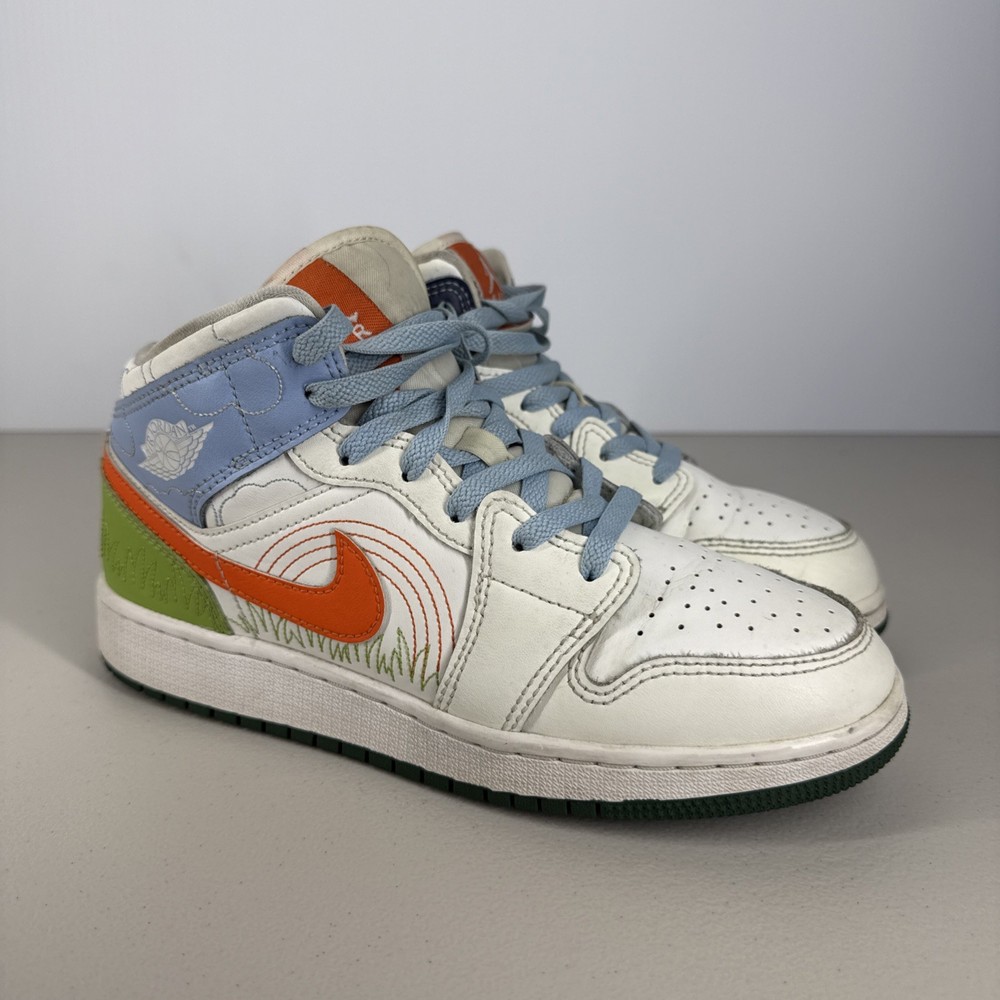 Nike Air Jordan 1 Mid ‚Spring Stitch‘ DX2462-100 Youth Size 5.5 = Womens Size 7