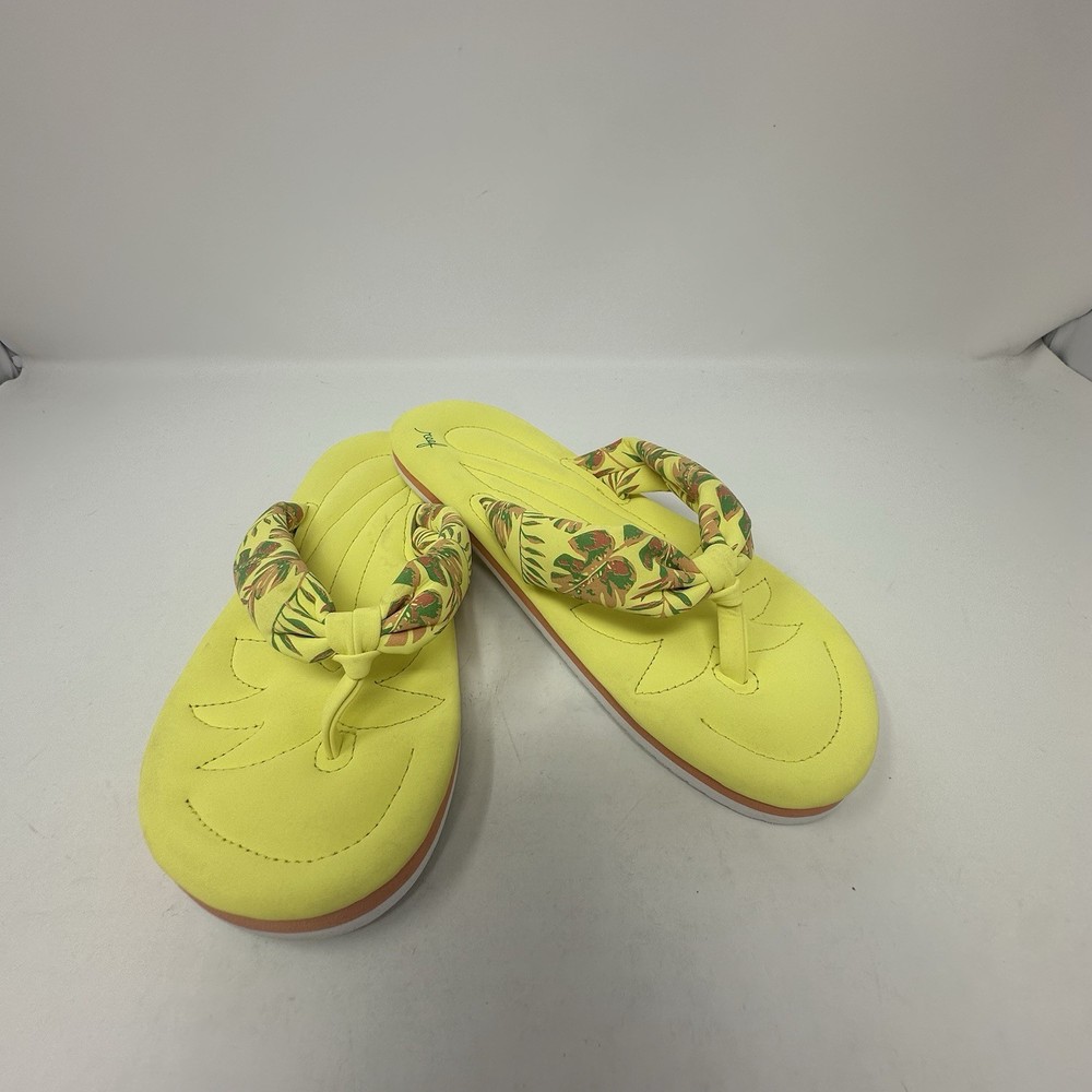 Reef Flip Flops Kids Size 4/5 Yellow Tropical