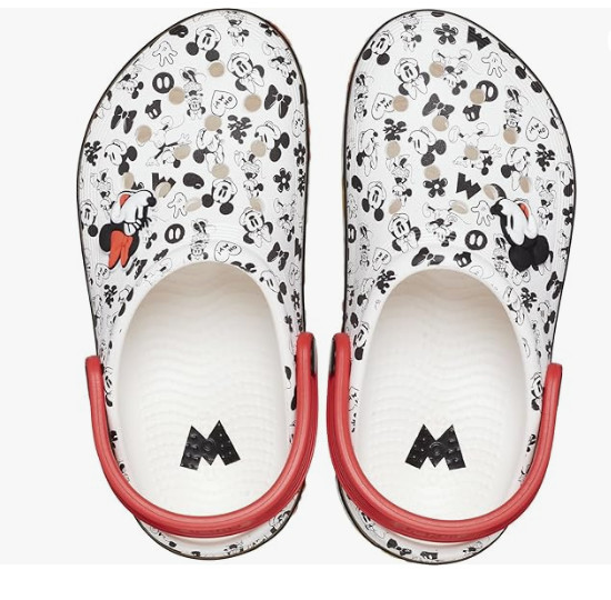 Crocs Mickey Off Court Clogs, White, 4 US Unisex Big Kid