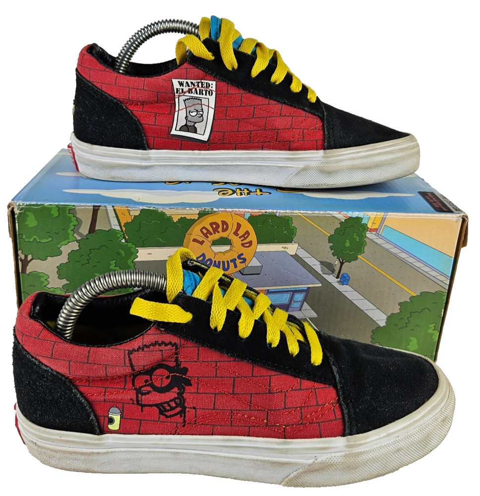 Vans The Simpson Old Skool El Barto US Kids Size 3 Red Limited Edition Bart