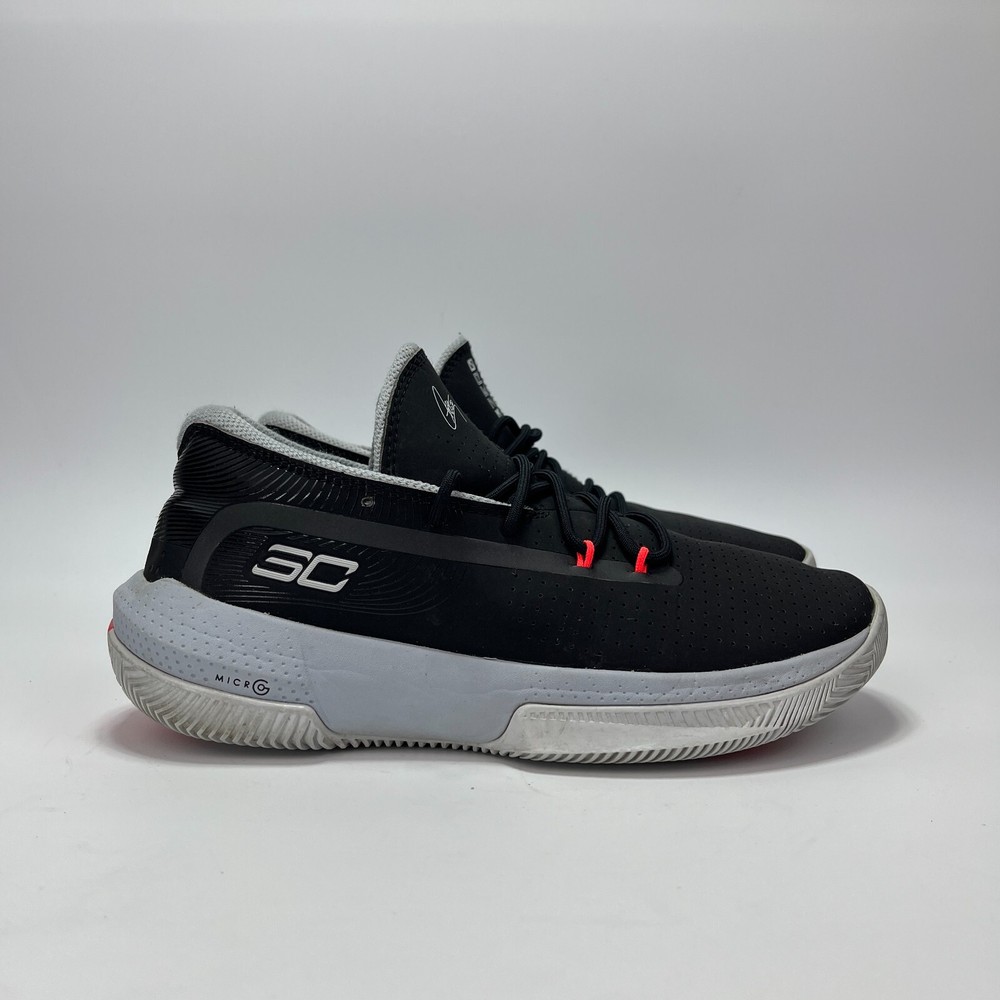 Under Armour Curry 3Zer0 3 Black Mod Grey Athletic Basketball Shoes Youth Size 7