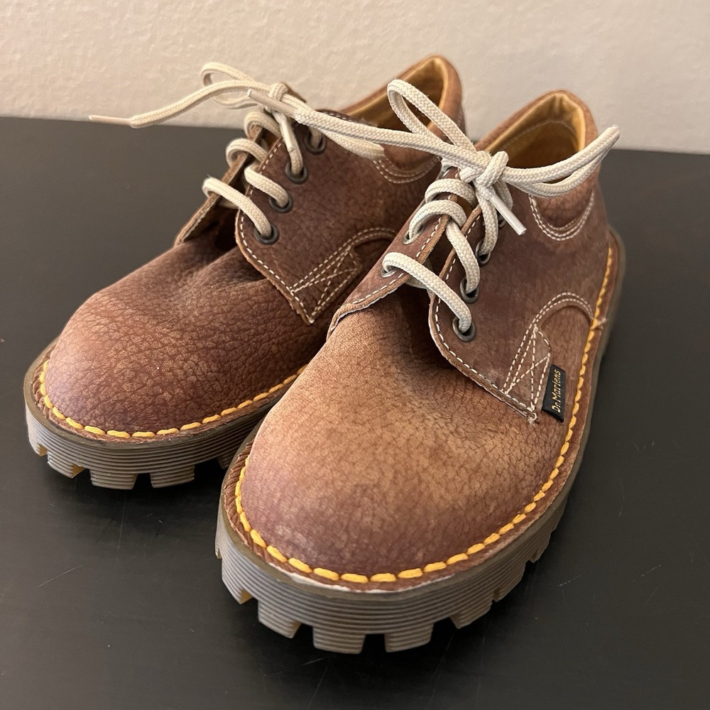 Doc Martens Dr. 8053 Oxford Kid 13 Brown Leather Vintage England Grunge Indie