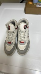 Adidas white, grey and red drop step high top sneakers 3 Y