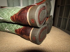 Twisted X YCW0002 Square Toe Green Brown Leather Youth Boots Size 5.5 M