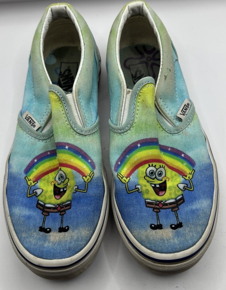 Vans off the Wall Spongebob Squarepants Slip Ons Canvas Shoes Kids Size 2.5