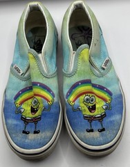 Vans off the Wall Spongebob Squarepants Slip Ons Canvas Shoes Kids Size 2.5