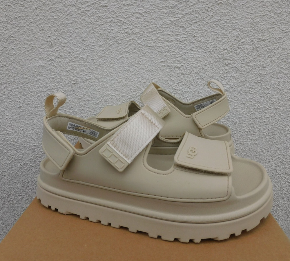 UGG SEA SALT GOLDENGLOW PLATFORM STRAPPY SANDALS, KIDS US 1/ EUR 32.5 ~NIB