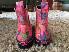 Dansko Kids Vicki Coated Canvas Boot, Pink Frog Size 29/11.5 – 12