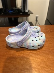 Crocs Classic Marbled Clog Kid’s Size C8 Purple /Pink/Blue Tye Dye