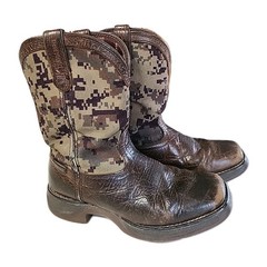 Lil‘ Rebel™ by Durango® Big Kid’s Western Boots – Brown/Green Digi Camo Size 4