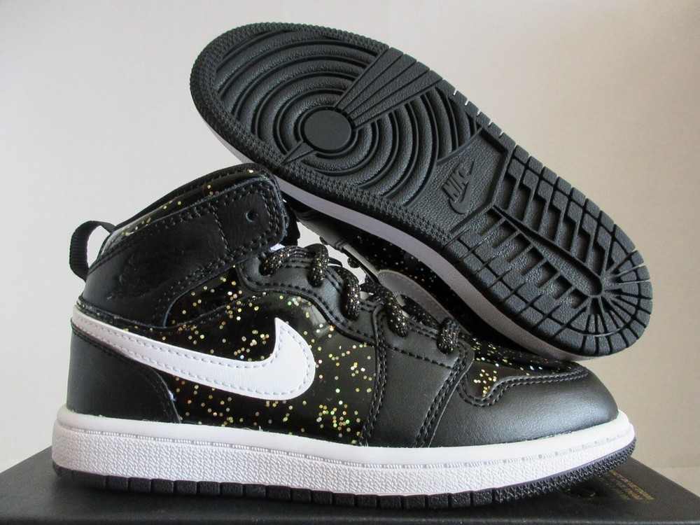 NIKE AIR JORDAN 1 MID SE (PS) BLACK-WHITE-BLACK SZ 11c [AV5173-001]