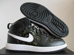 NIKE AIR JORDAN 1 MID SE (PS) BLACK-WHITE-BLACK SZ 11c [AV5173-001]