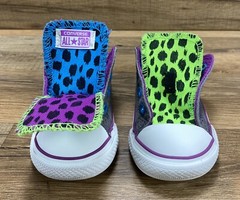 Converse All Star Girls Boys Double Tongue Gray Purple Blue Green Size 6