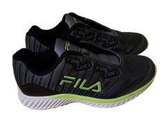 NEW KID’S UNISEX SNEAKER SIZE 1 GRAY AND NEON GREEN 3RM01400-056 NO LACES NWOT