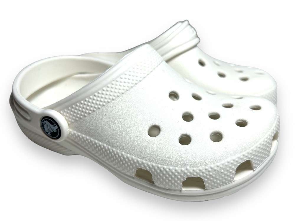 Brand New With Tags Crocs Kids Classic Clogs – White – Child Size 12 Lightweight
