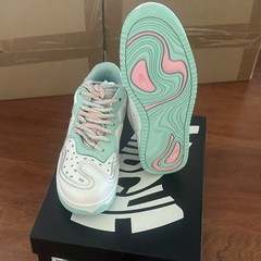 MSCHF Super Normal 2 Sneakers White Mint Pink Kids Size 4 Patterned Laces
