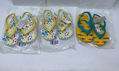 Lot of 3 Old Navy Toddler Shoe Size 7 Colorful Printed Flip-Flop Sandals NWT