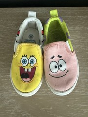 SpongeBob Square Pants and Patrick Star Kids Slip On Shoes Size 8