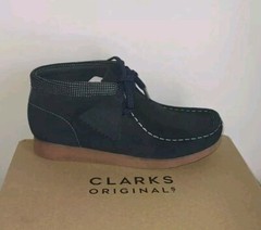 Clarks Kids Wallabee Boot Older Navy Combination Size 3 NEW
