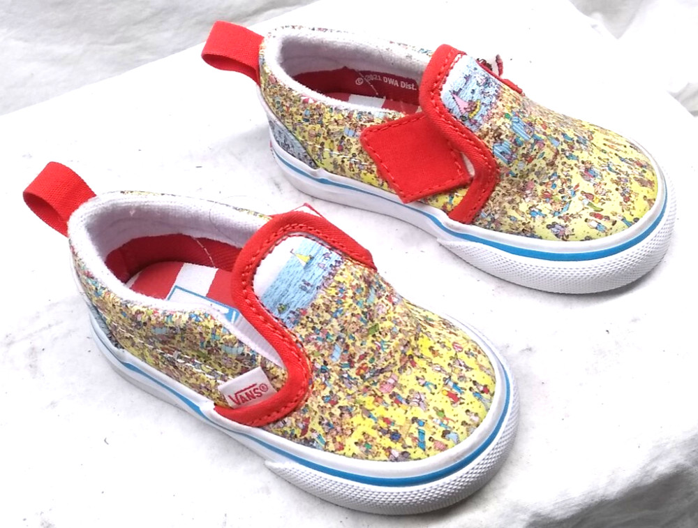 Vans Off The Wall Where’s Waldo Toddler Sneaker Shoes Size 4 Great Shape