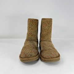 UGG Australia Classic II Graphic Stitch Brown Tan Boots Youth Size US 3