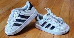 Adidas Superstar “Snake White Multi-color” (TD). Size: 5K. EUC.