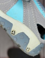 Sperry Top-sider Wet Tech Fish Leather Sport Sandals Big Kids Size 1W Gray Blue