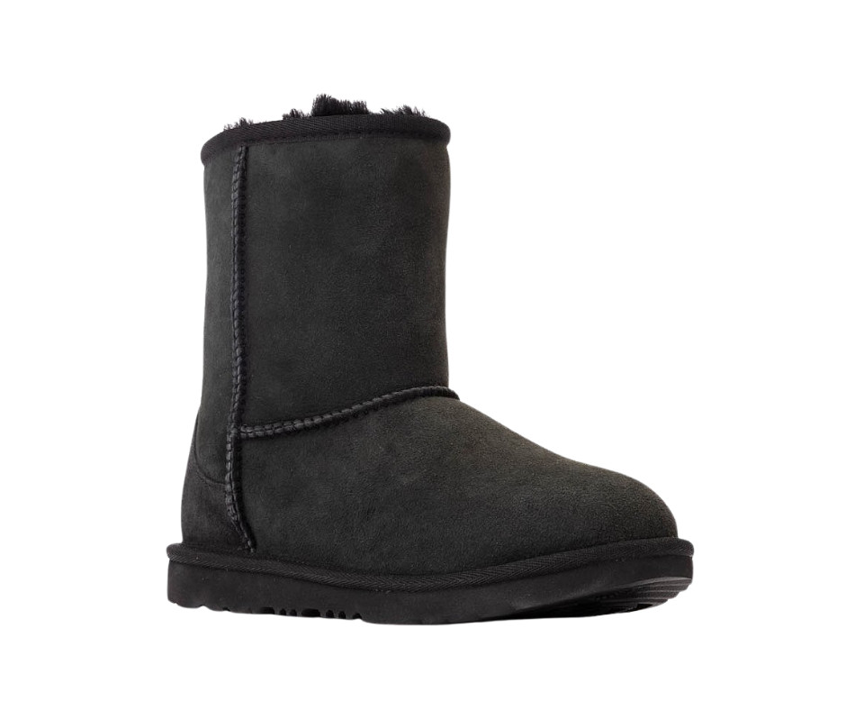 Kids UGG Classic II Boot – Black Suede, Size 6 [1017703K]
