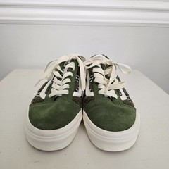 Vans Old Skool Youth Tufted Check Skater Shoes Loden Green Sz 3.5 Minecraft Vibe