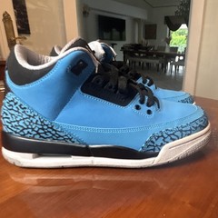 Jordan Unisex Kids Athletic Sneakers Blue Black Gray White Lace Up Logo Rubber