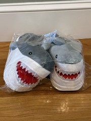 Shark Plushy Slippers approx. 26cm New
