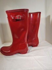 Hunter Original Kids Gloss Rain Boots Size 2B/3G Red Waterproof