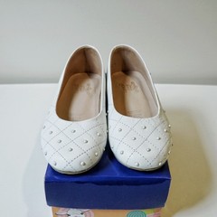 White Kids Size 13 Pearl Quilted Ballet Flats | Vintage Peruvian Lamb Leather
