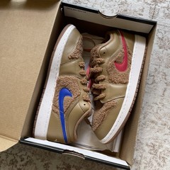 Jordan 1 Low Utility Teddy Bear Sneaker (GS) DO2233-264 Size 6.5Y