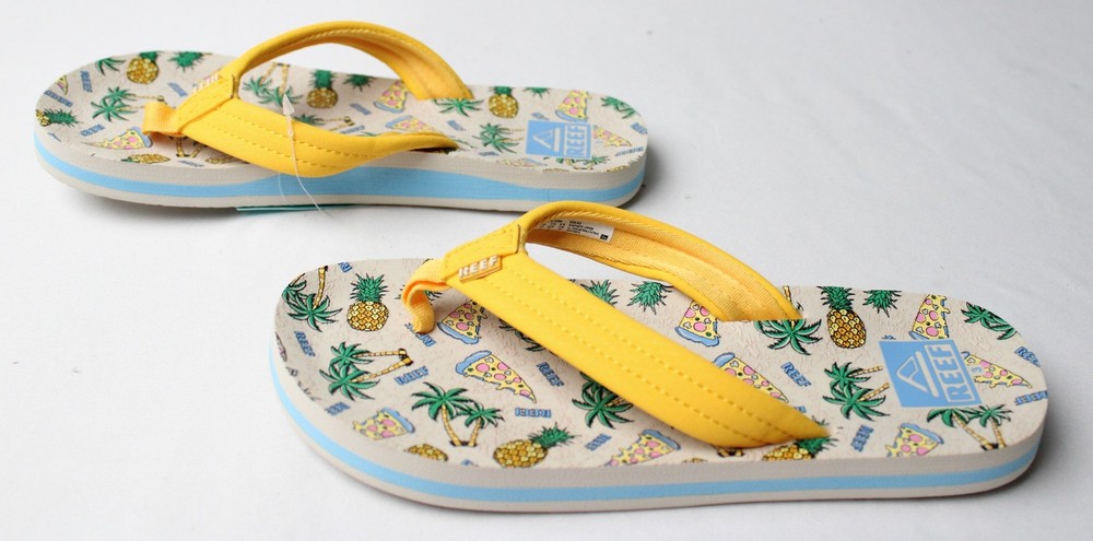 Reef Unisex Kids Ahi Sandals AC2 Hawaiian Pizza Size: US: 3 UK: 2 EU: 34