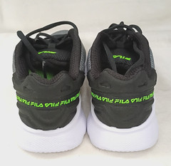 Fila Grey Lightspin Black Running Sneaker Lime Green Athletic Shoes Kids Sz 7