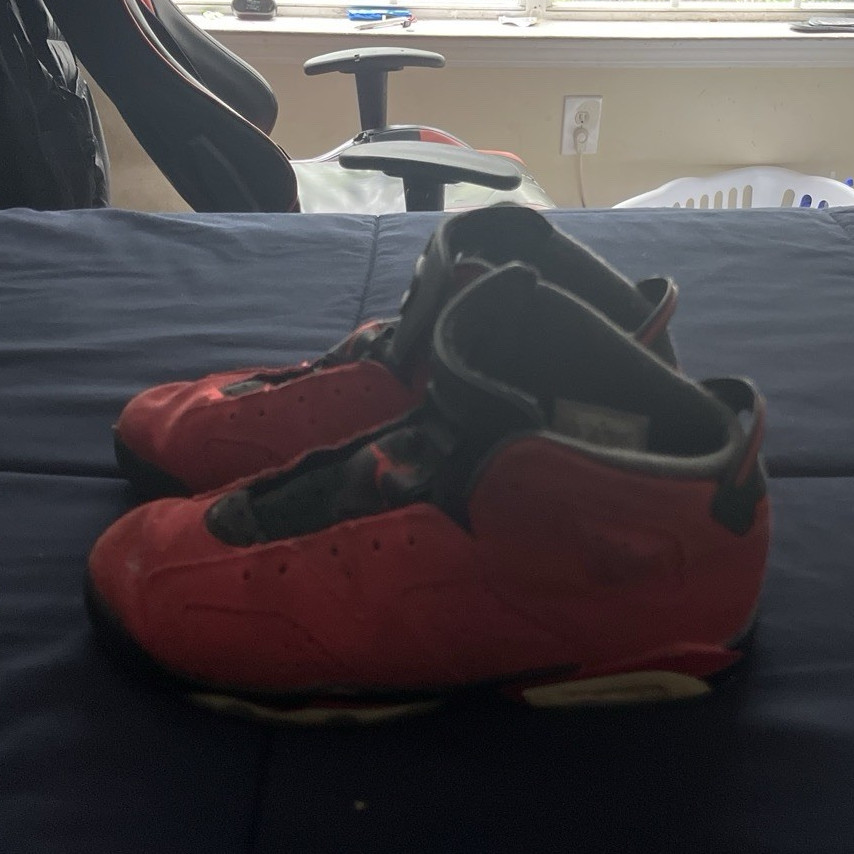 Jordan Air Jordan 6 Red/Black High Top Lace-Up Sneakers Unisex Kids US 6